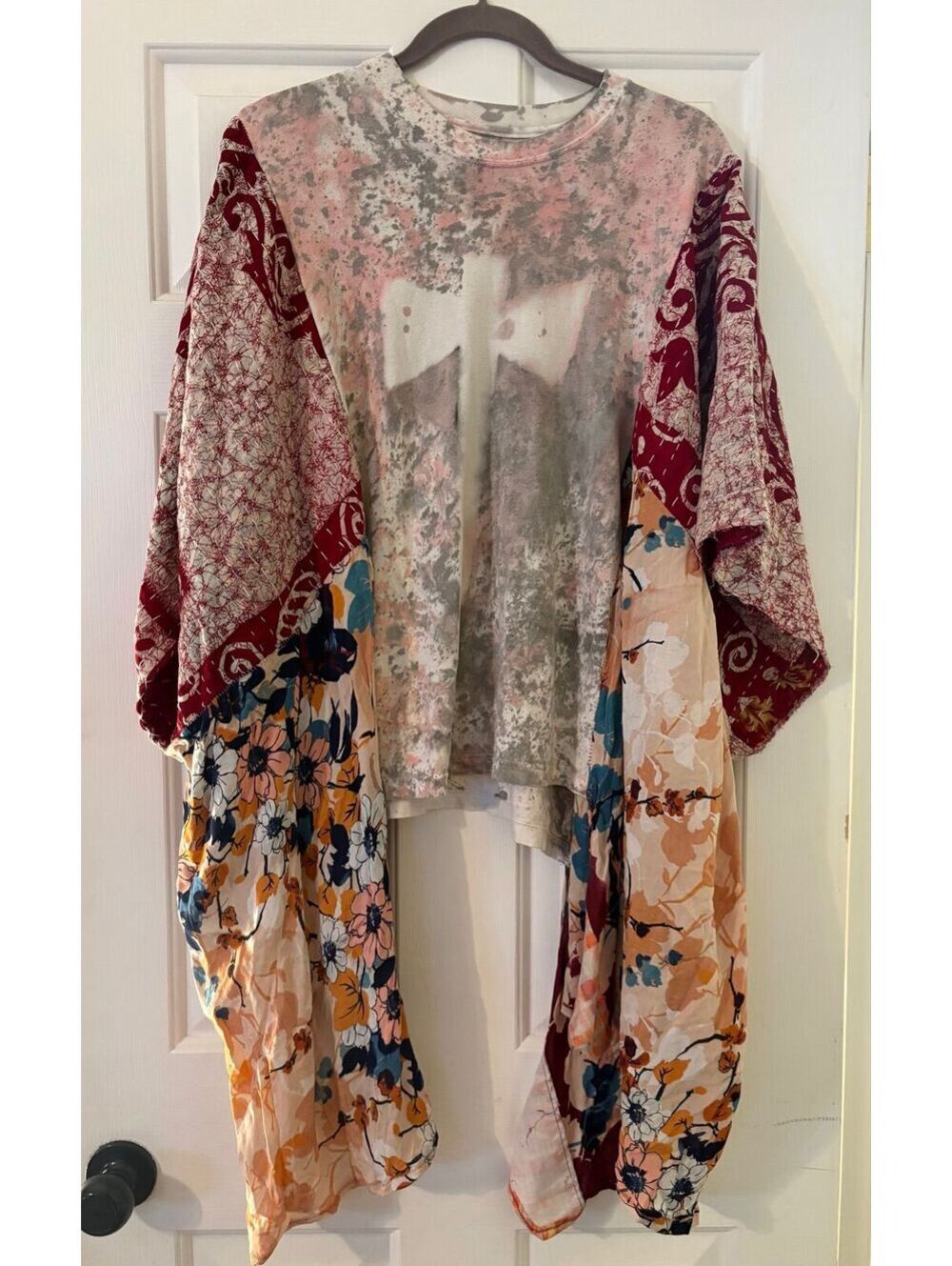 #271 One of a Kind boho upcycle top.
